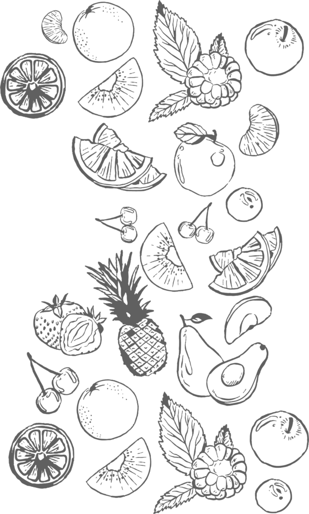 תמונה של פירות וירקות טריים ובריאים.