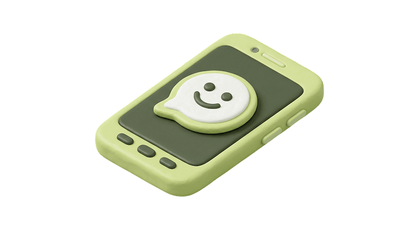 טלפון חכם עם אייקון של הודעה, לייעוץ תזונתי מותאם.